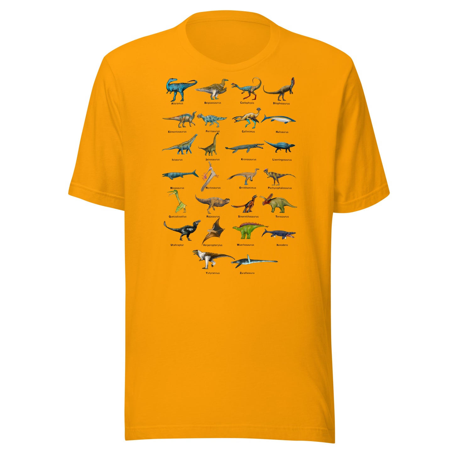 Age of Dinosaurs Alphabet Unisex t-shirt
