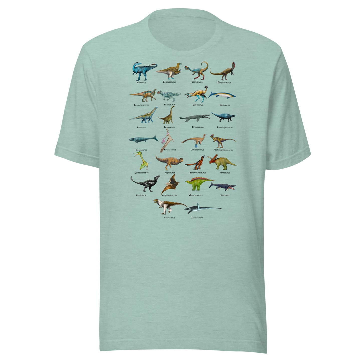Age of Dinosaurs Alphabet Unisex t-shirt