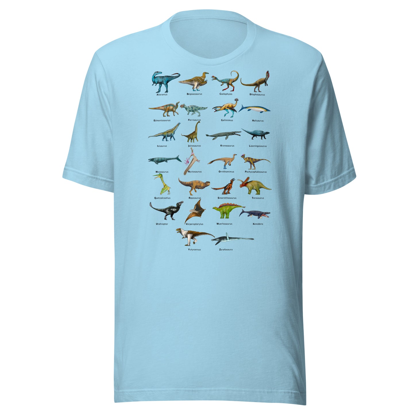 Age of Dinosaurs Alphabet Unisex t-shirt