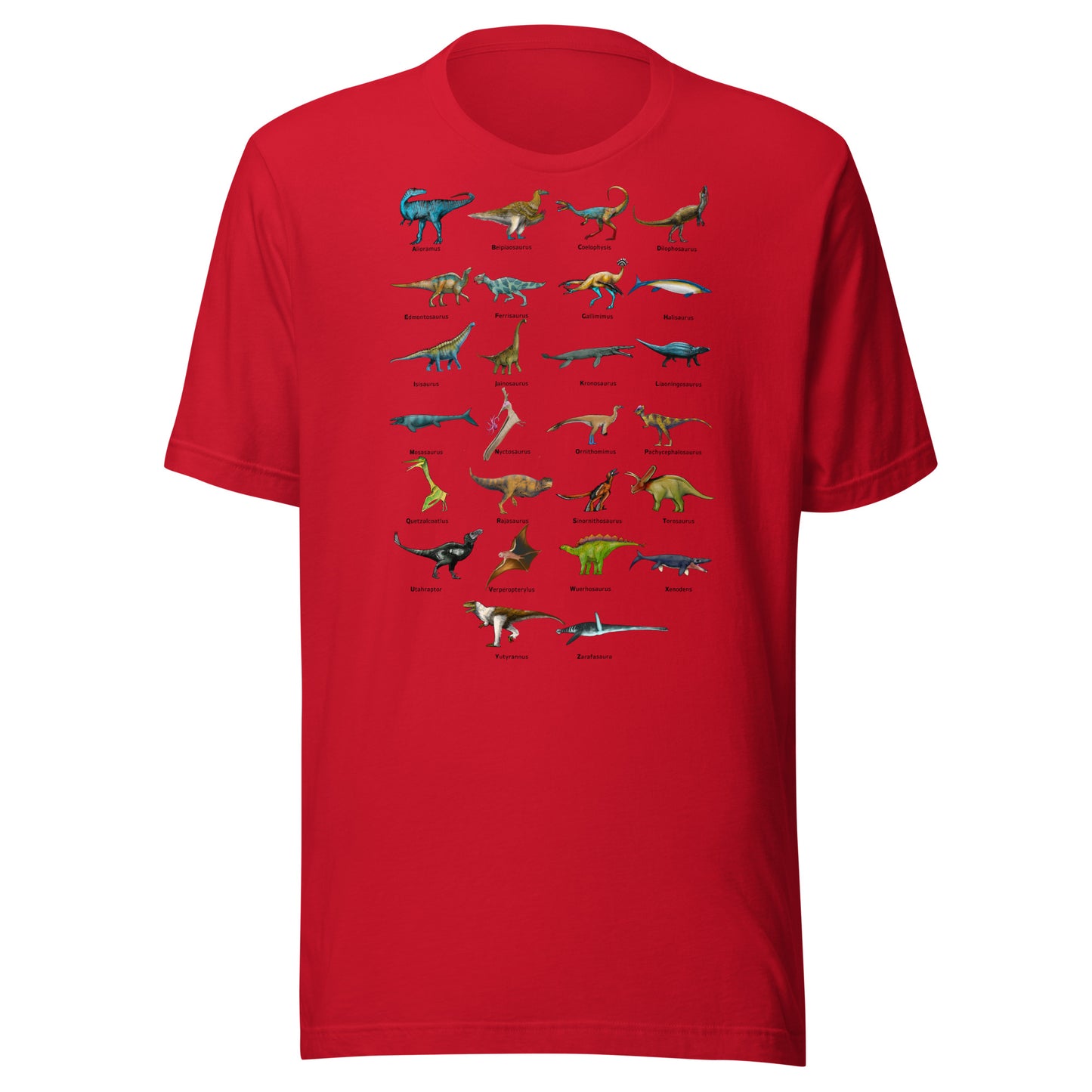 Age of Dinosaurs Alphabet Unisex t-shirt