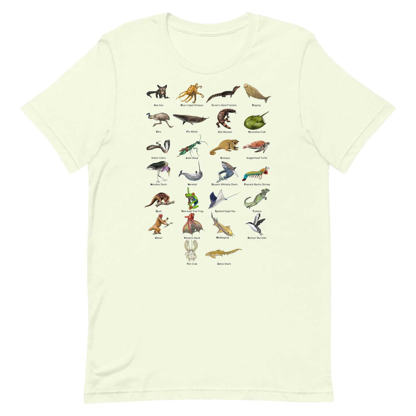 Animal Alphabet Unisex t-shirt