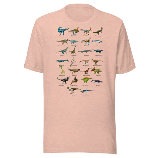 Age of Dinosaurs Alphabet Unisex t-shirt
