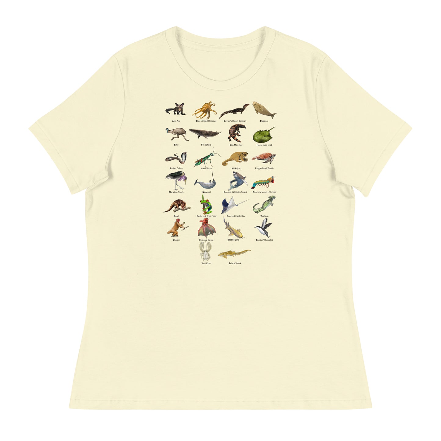 Animal Alphabet Women's Relaxed T-Shirt