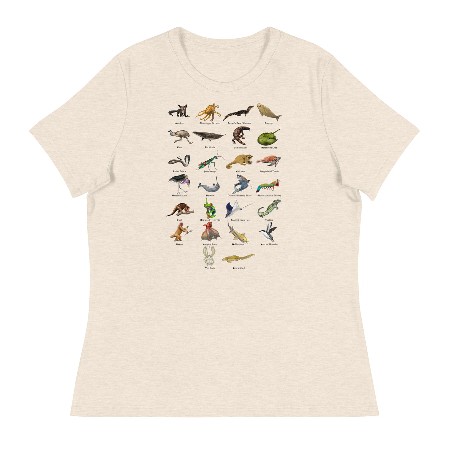 Animal Alphabet Women's Relaxed T-Shirt