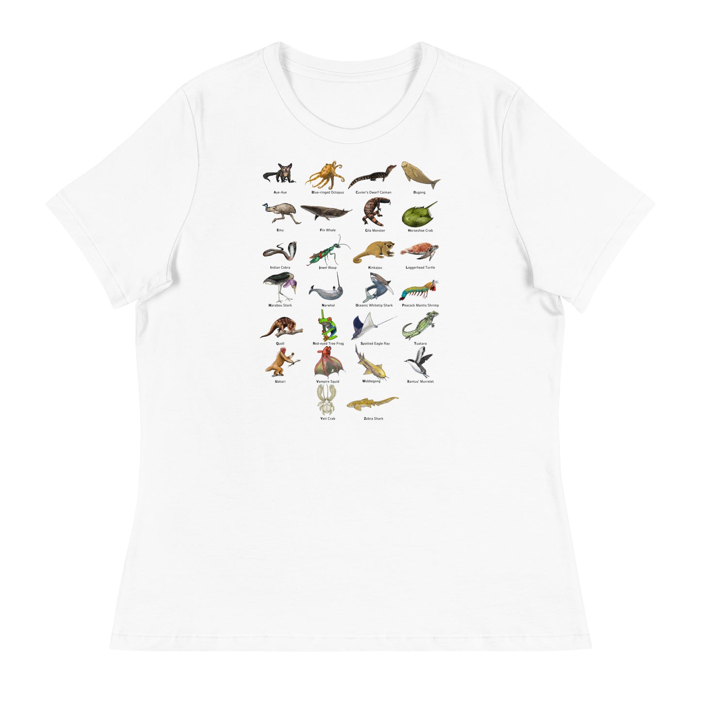 Animal Alphabet Women's Relaxed T-Shirt