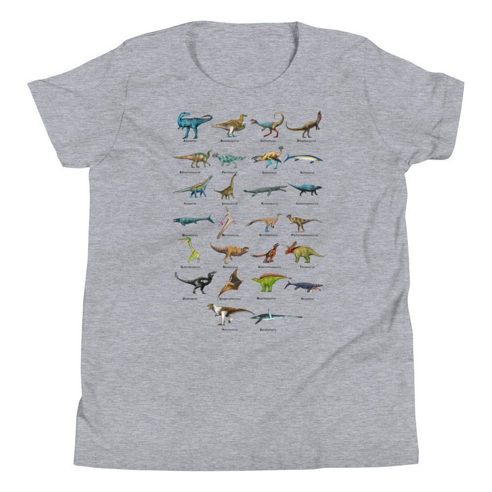 Age of Dinosaurs Alphabet Youth Short Sleeve T-Shirt