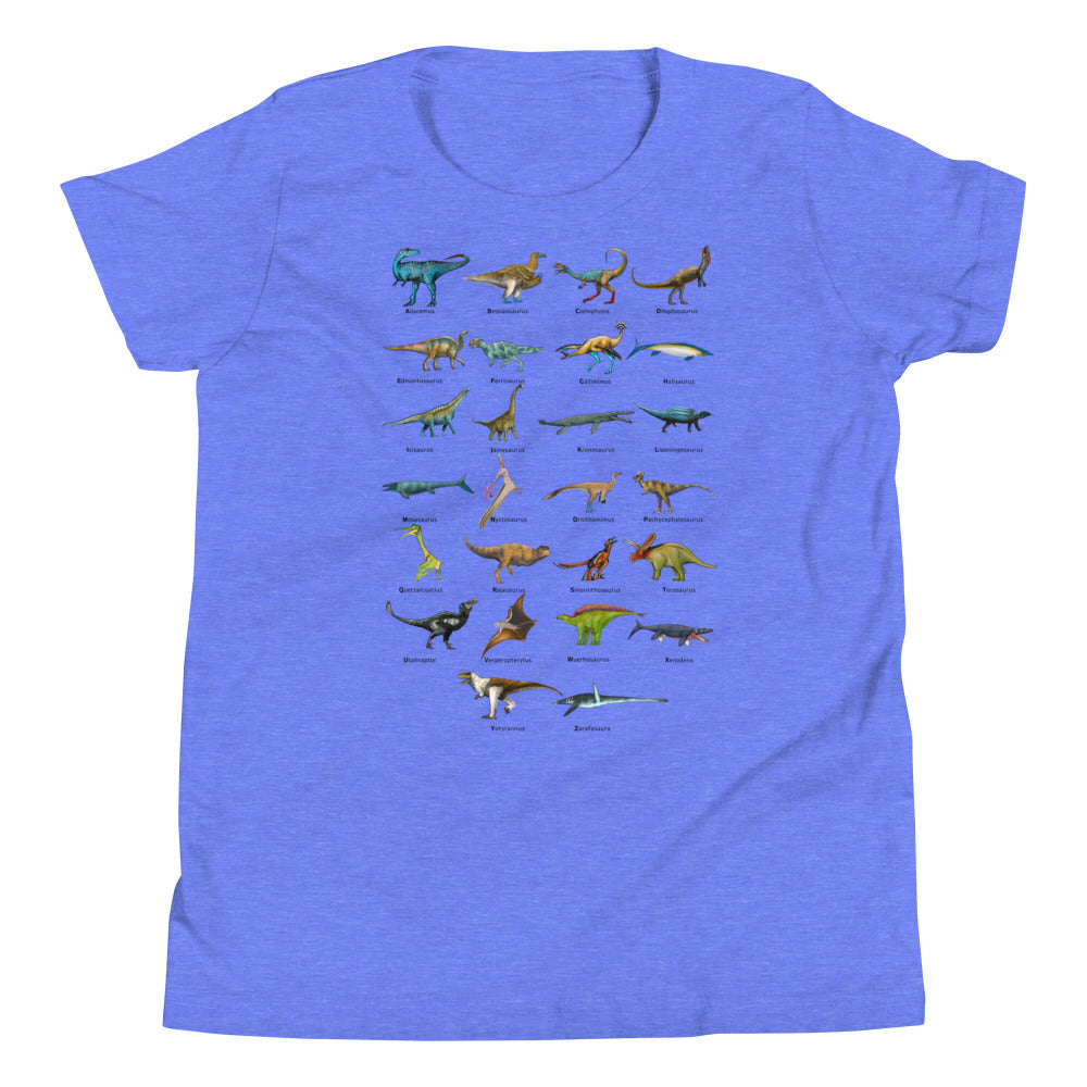 Age of Dinosaurs Alphabet Youth Short Sleeve T-Shirt