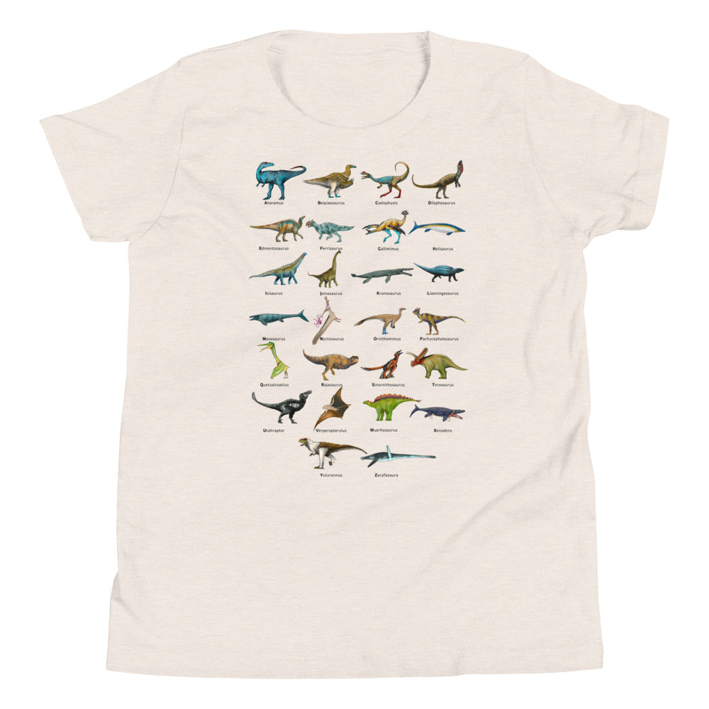 Age of Dinosaurs Alphabet Youth Short Sleeve T-Shirt