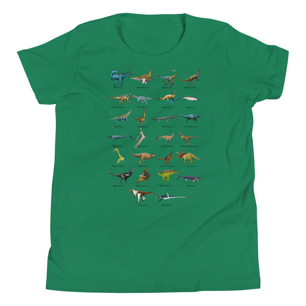 Age of Dinosaurs Alphabet Youth Short Sleeve T-Shirt