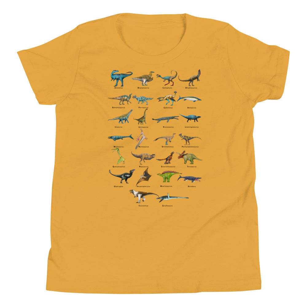 Age of Dinosaurs Alphabet Youth Short Sleeve T-Shirt