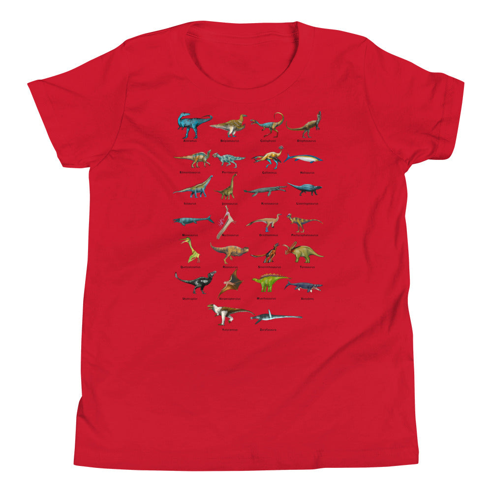 Age of Dinosaurs Alphabet Youth Short Sleeve T-Shirt