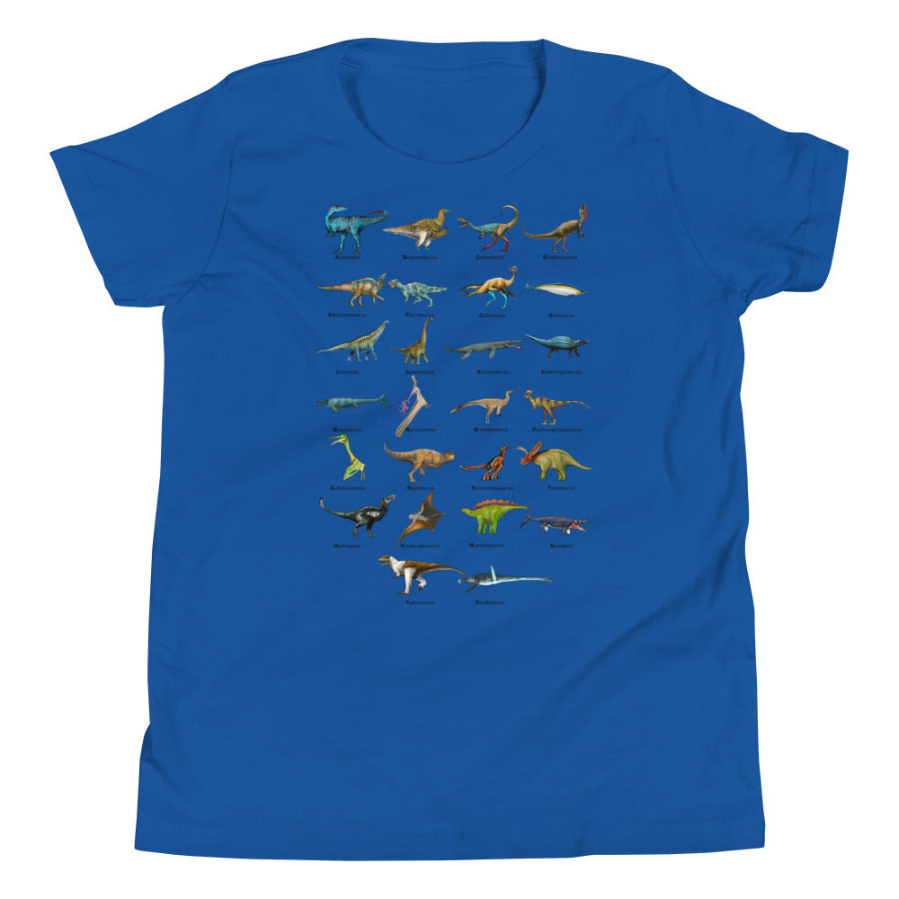 Age of Dinosaurs Alphabet Youth Short Sleeve T-Shirt