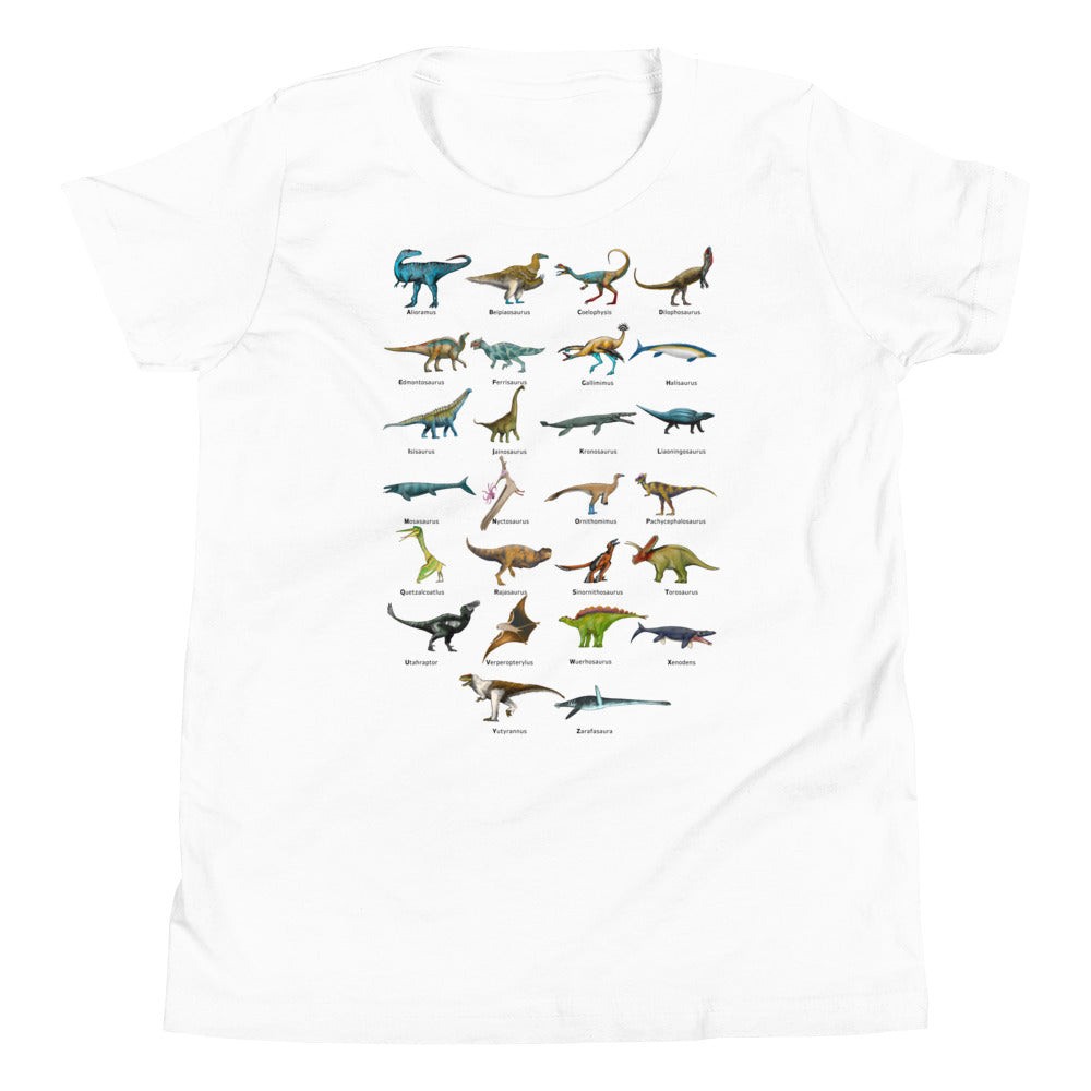 Age of Dinosaurs Alphabet Youth Short Sleeve T-Shirt