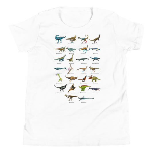 Age of Dinosaurs Alphabet Youth Short Sleeve T-Shirt